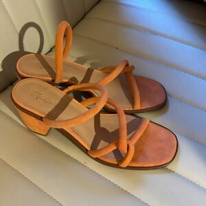 Madewell Orange Sandals Crisscross Design